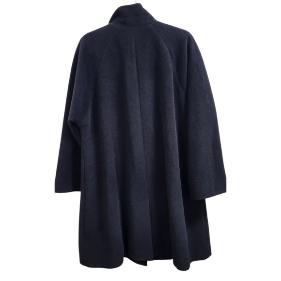 Hilary Radley Black Women's Alpaca Coat Superfine Black Overcoat mink fur Size 4 - Picture 9 of 16